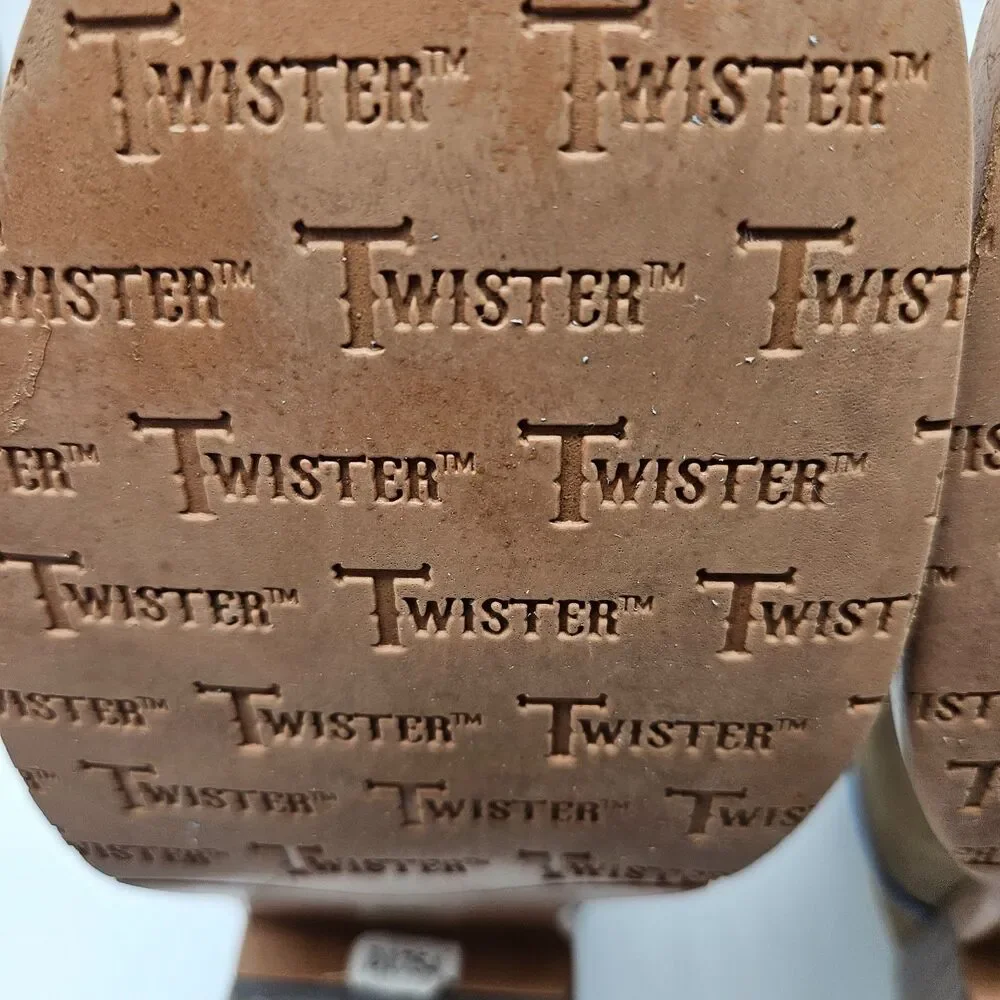 Twister Kids' Size 3 Square-Toe Brown & Blue Cowboy Western Boots Toddler